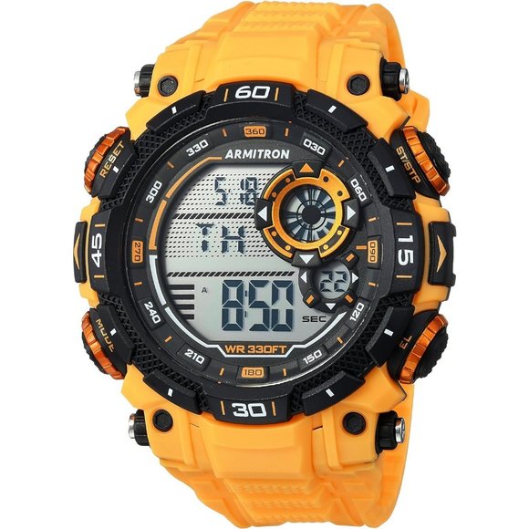Men's Digital Chronograph Resin Strap Sport Watch - Picture 1 of 9